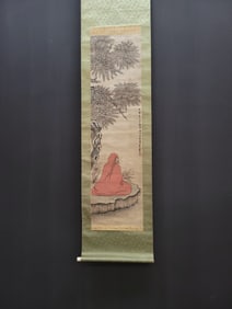 A Chinese Vertical Scroll Ink Painting of Figure on Paper,Jin Nong