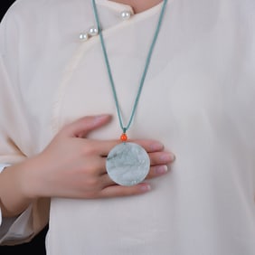 An Exquisite White Jade Lotus Pattern Pendant