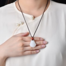An Exquisite White Jade Maitreya Buddha Pendant