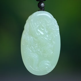 An Exquisite White Jade Dragon Pattern Pendant