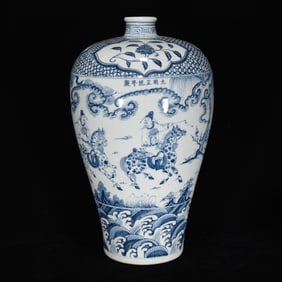A Huge Blue and White Figure and Story Pattern Vase