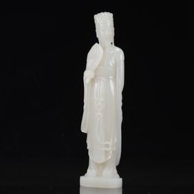 An Exquisite White Jade Figure Ornament