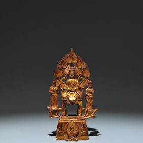A Solemn Gilt Bronze Statue of Bodhisattva