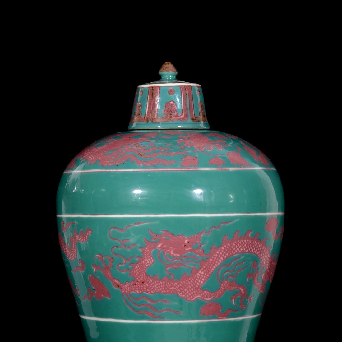 A Huge Underglaze-Red Dragon Pattern Bottle - 2