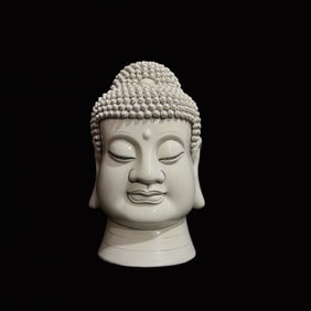 A Solemn Blance-De-Chine Sakyamuni's Head