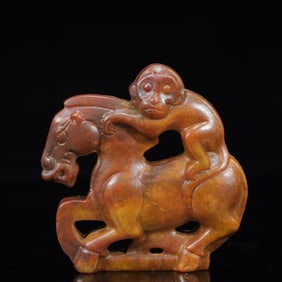 A Rare Gaogu yu Monkey and  Horse Ornament
