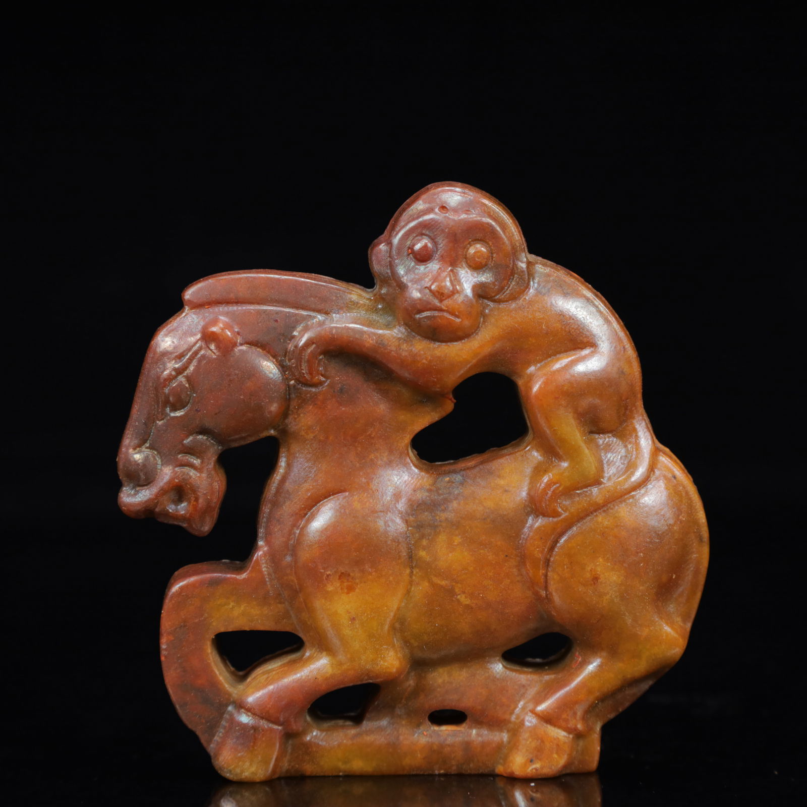 A Rare Gaogu yu Monkey and Horse Ornament (1 of 4)