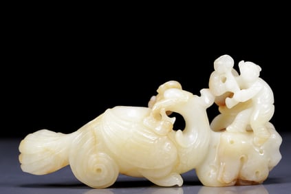 An Exquisite White Jade Figure Ornament