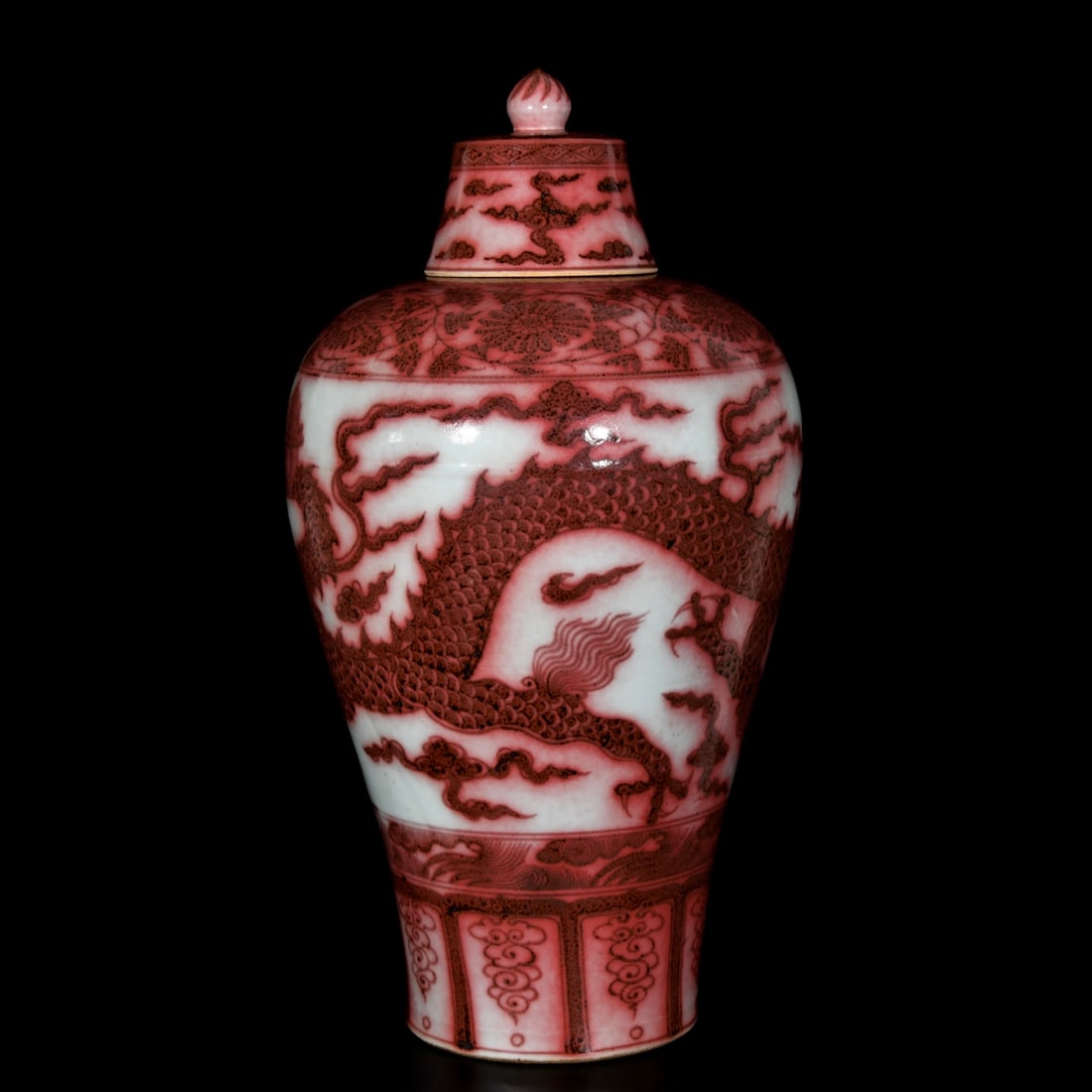 A Huge Underglaze-Red Dragon Pattern Bottle - 3