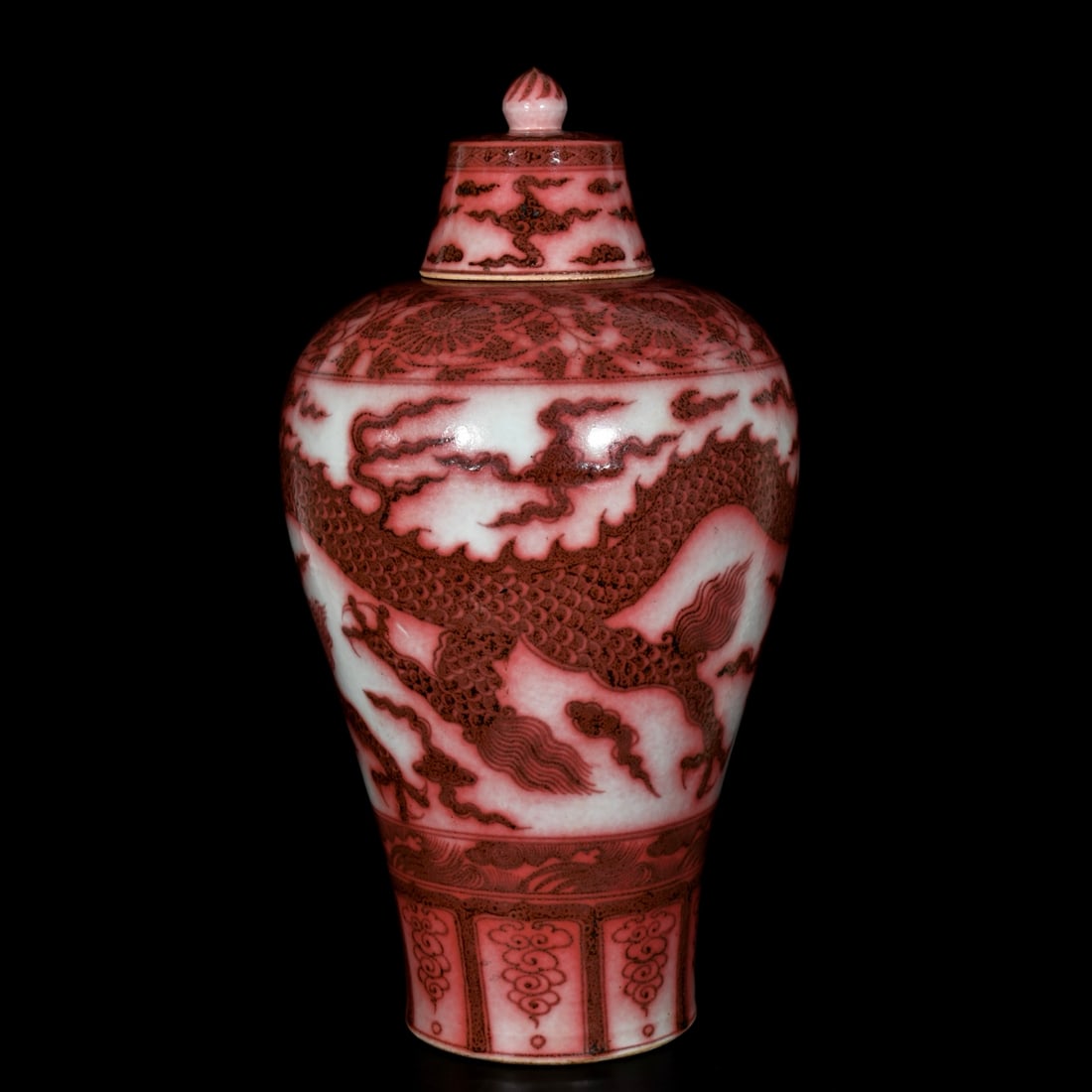 A Huge Underglaze-Red Dragon Pattern Bottle - 4