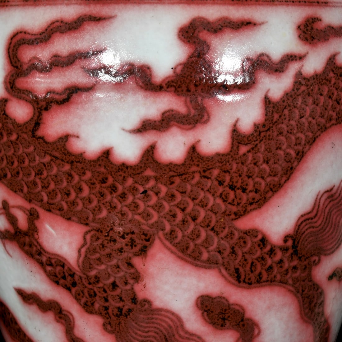 A Huge Underglaze-Red Dragon Pattern Bottle - 5
