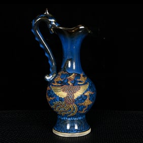 An Exquisite Jun yao Painted Gold Auspicious Cloud and Phoenix Pattern Watering Can