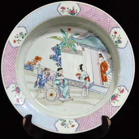 An Exquisite Famille-Rose Figure and Story Pattern Basin