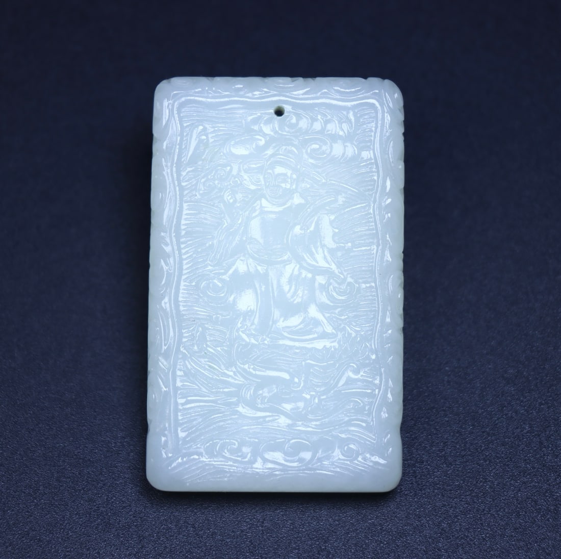 An Exquisite White Jade Statue of Mammon Pendant (1 of 9)