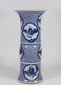 A Huge Blue and White Figure and Story Pattern Vase