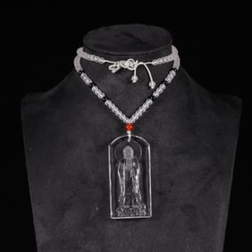 An Exquisite Crystal Statue of Sakyamuni Pendant
