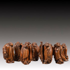 A Set of Rare Bamboo Figure Ornaments