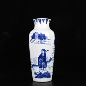 A Huge Blue and White Figure and Story Pattern Vase