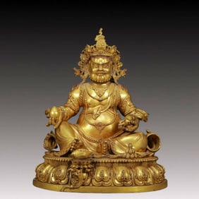 A Solemn Gilt Bronze Statue of Mammon