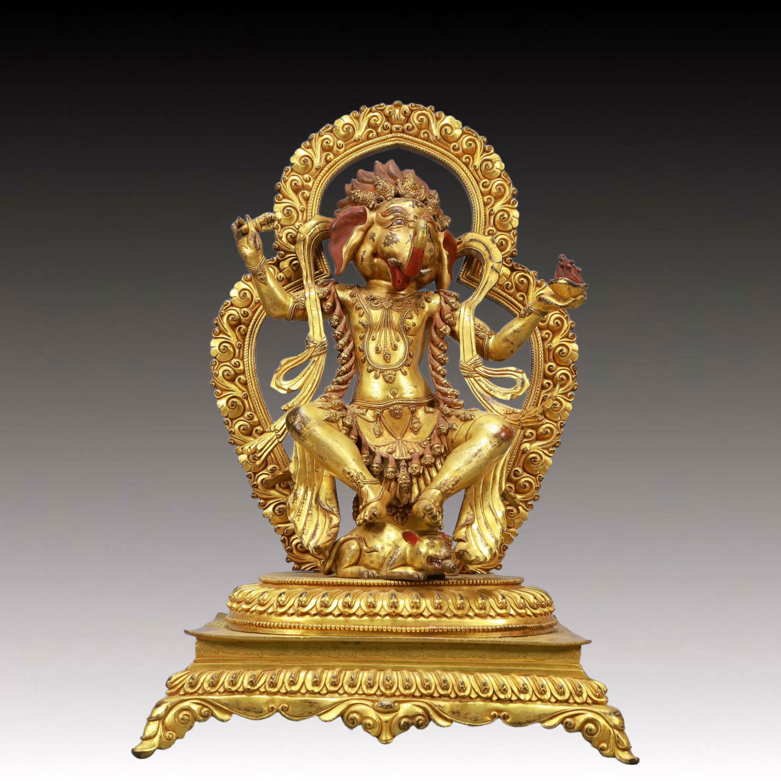 A Solemn Gilt Bronze Statue of Vajra: A Solemn Gilt Bronze Statue of Vajra,Ming Dynasty, China,Size:12.6inx10.2inx19.1in Weight:13000g 铜鎏金金刚像,中国明代