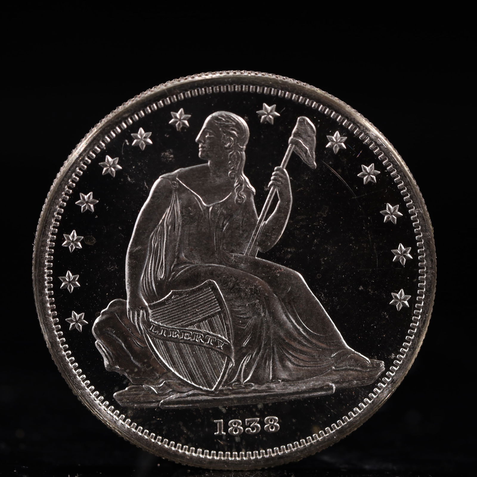 USA One Dollar 1858 Coin: American coin. IN GOD WE TRUST / LIBERTY / 1858 / UNITED STATES OF AMERICA / ONE DOL. Weight:26.9g.