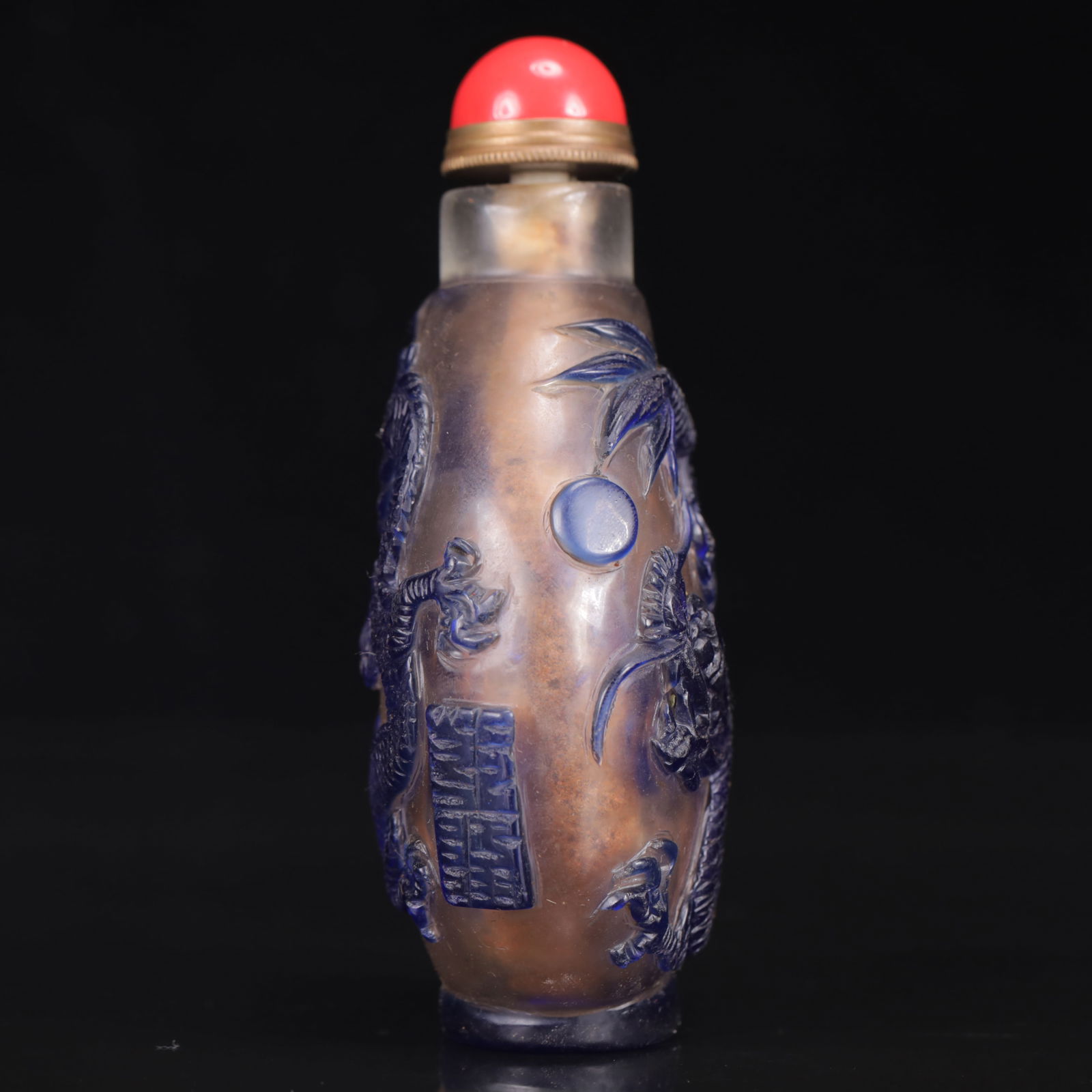 An Exquisite Glass Dragon Pattern Snuff Bottle - 6