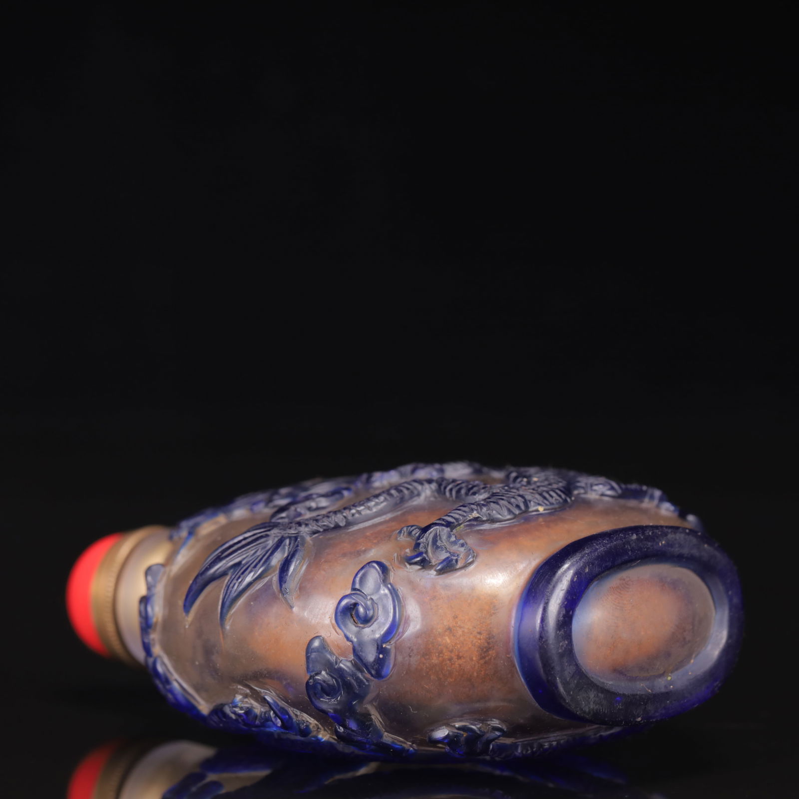 An Exquisite Glass Dragon Pattern Snuff Bottle - 8