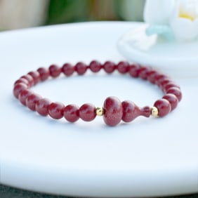 An Exquisite Cinnabar Gourd Bracelets