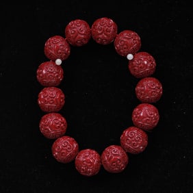 An Exquisite Cinnabar Bracelets
