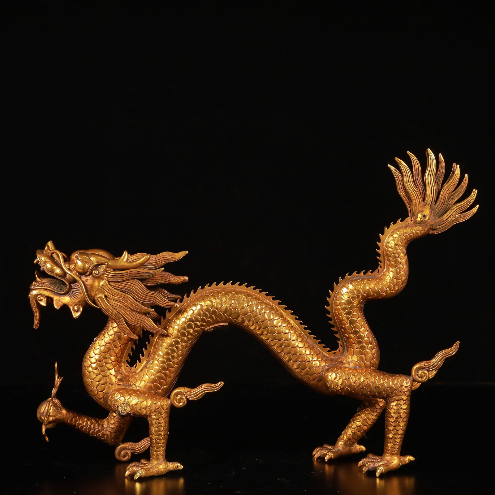 A Rare Gilt Bronze Dragon Ornament (1 of 11)