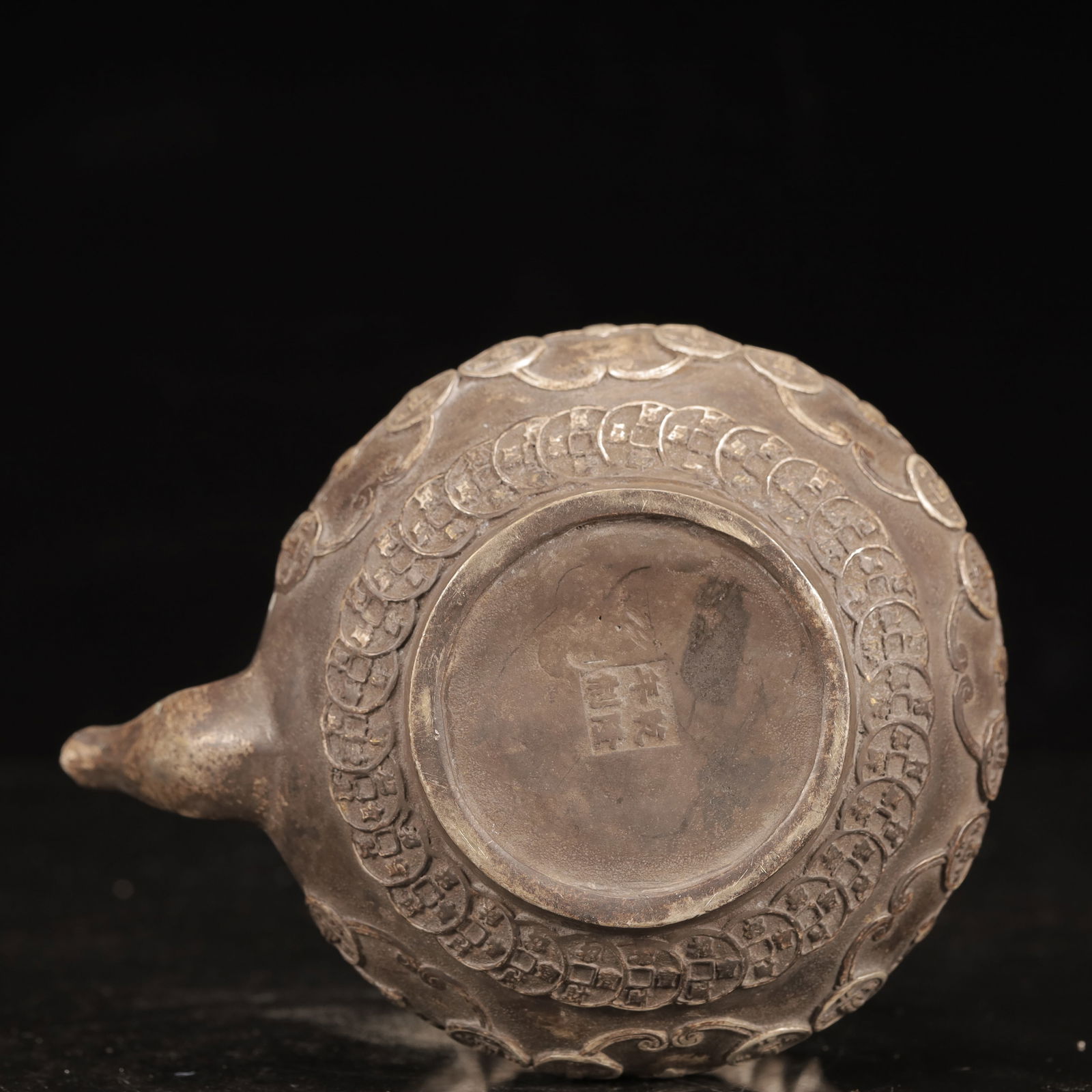 An Exquisite Silver-plated Copper Bats Pattern Ewer - 9