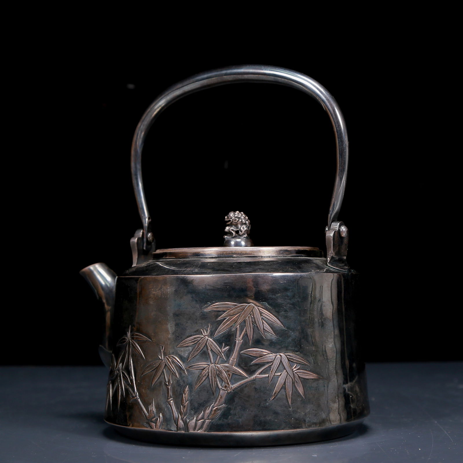 An Exquisite Silver Bamboo Pattern Ewer - 4