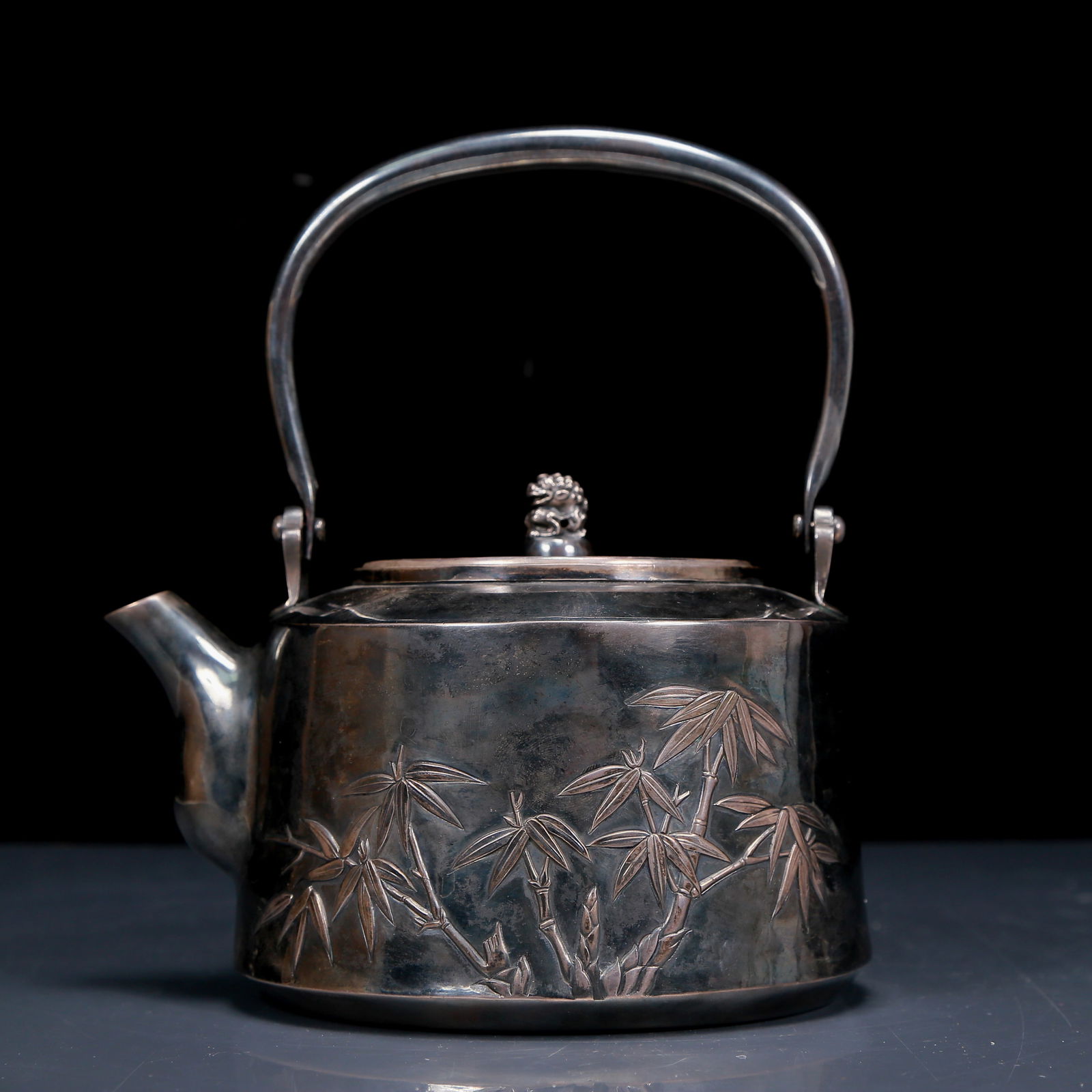 An Exquisite Silver Bamboo Pattern Ewer - 5