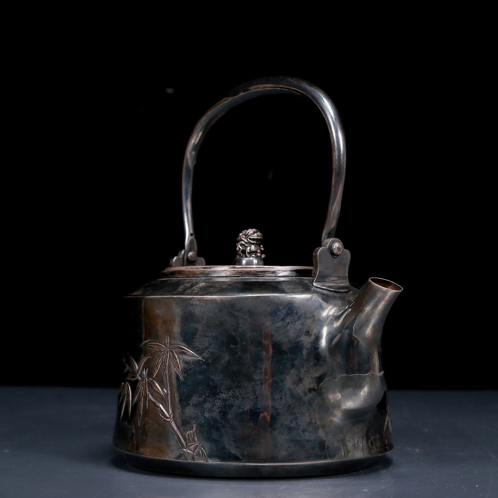 An Exquisite Silver Bamboo Pattern Ewer - 7