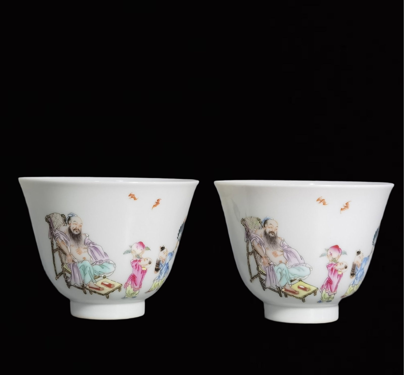 A Pair of Exquisite Famille-Rose Figure and Story Pattern Cups (1 of 9)