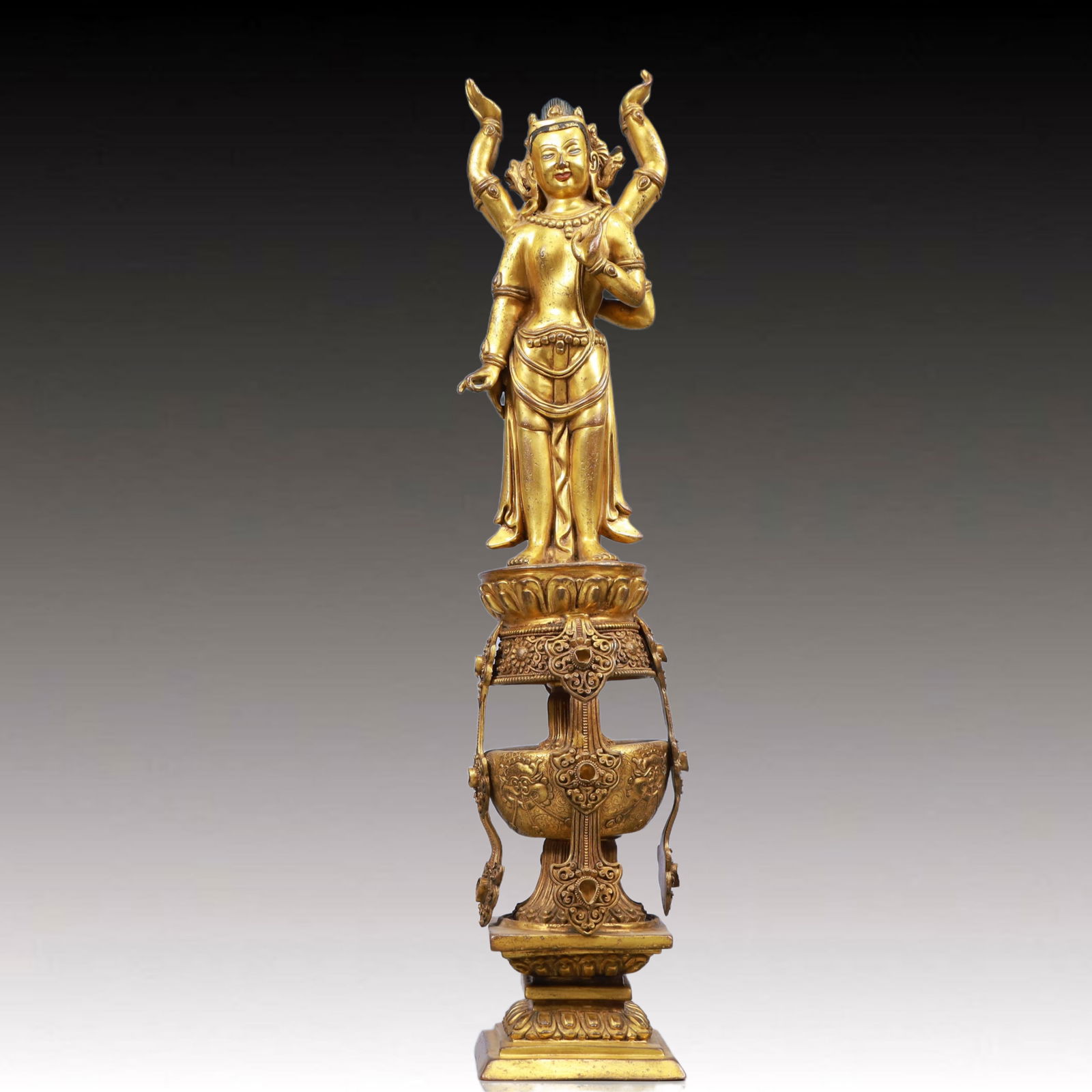 A Solemn Gilt Bronze Statue of Bodhisattva (1 of 13)
