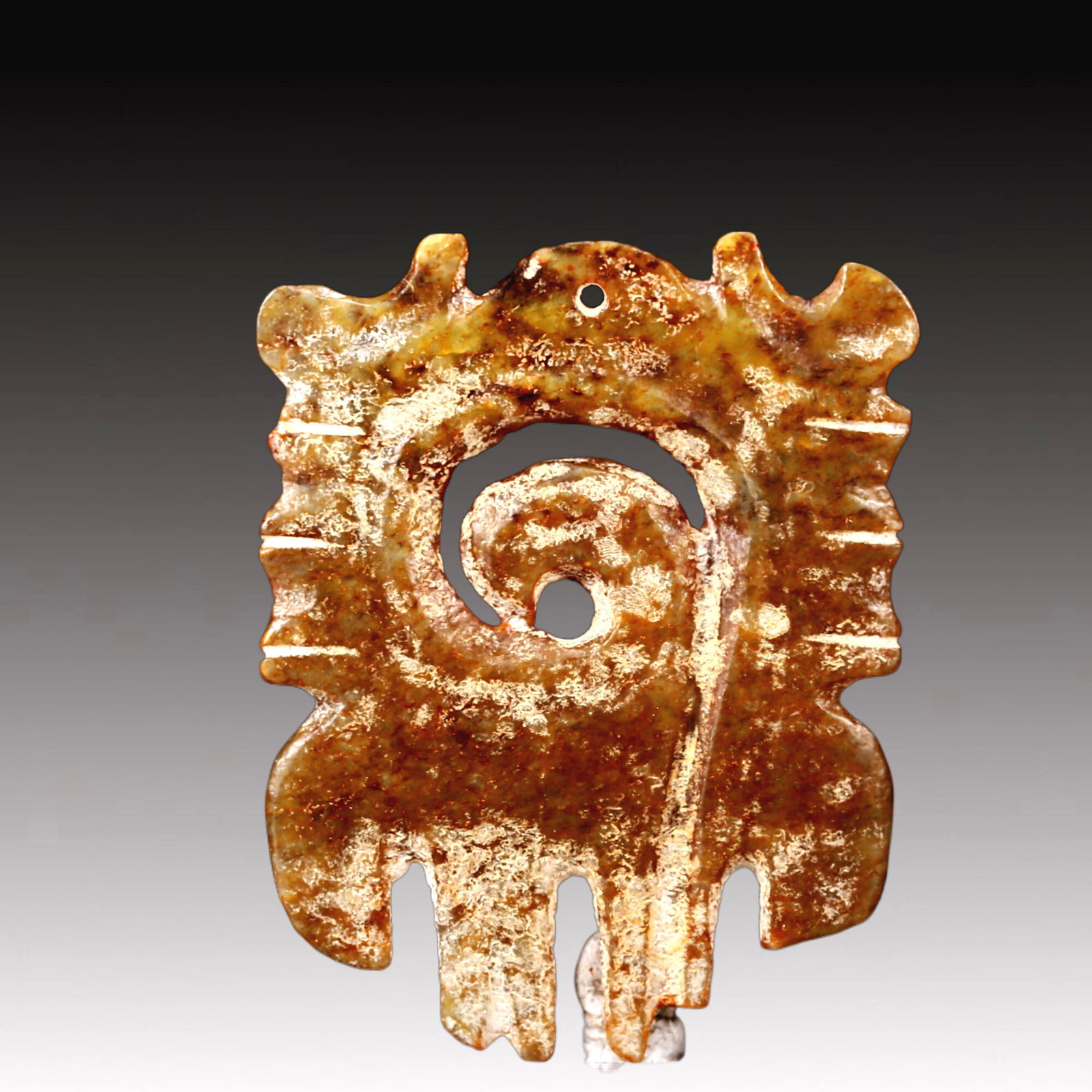 An Archaic Celadon-White Jade Pendant From Hongshan Culture (1 of 2)