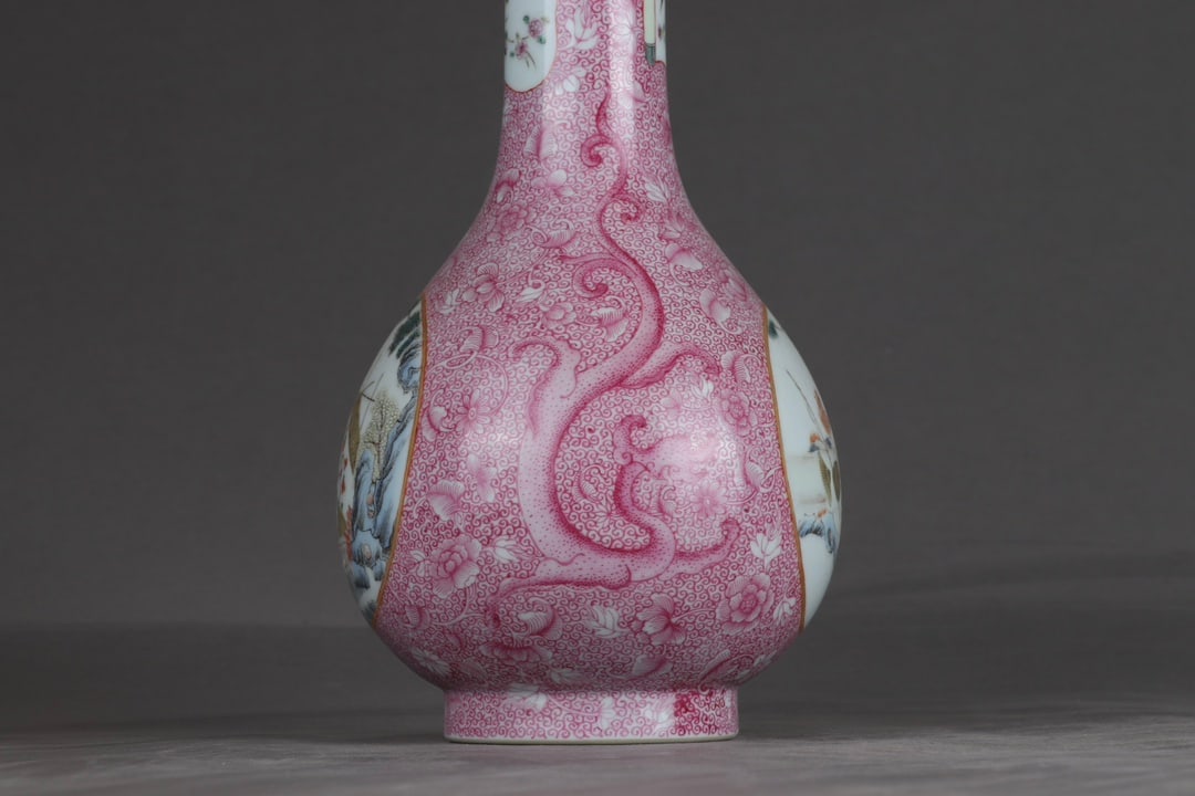 An Exquisite Ruby Red-Glazed Character and Story Pattern Vase - 5
