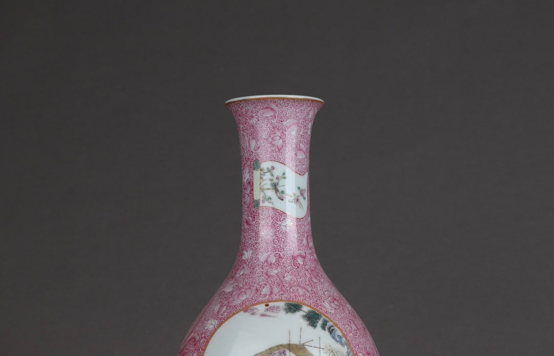 An Exquisite Ruby Red-Glazed Character and Story Pattern Vase - 6