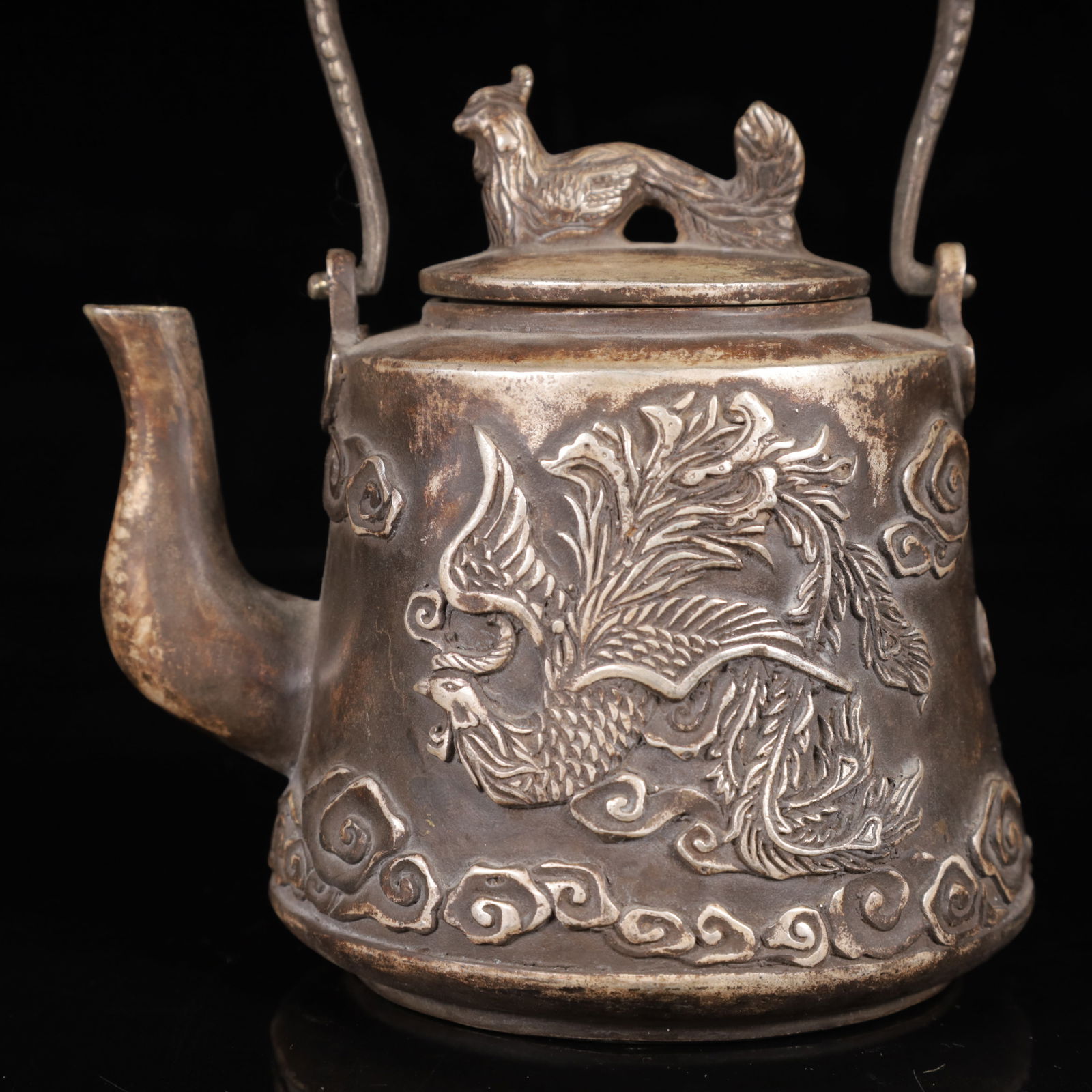 An Exquisite Silver Phoenix Pattern Ewer - 3