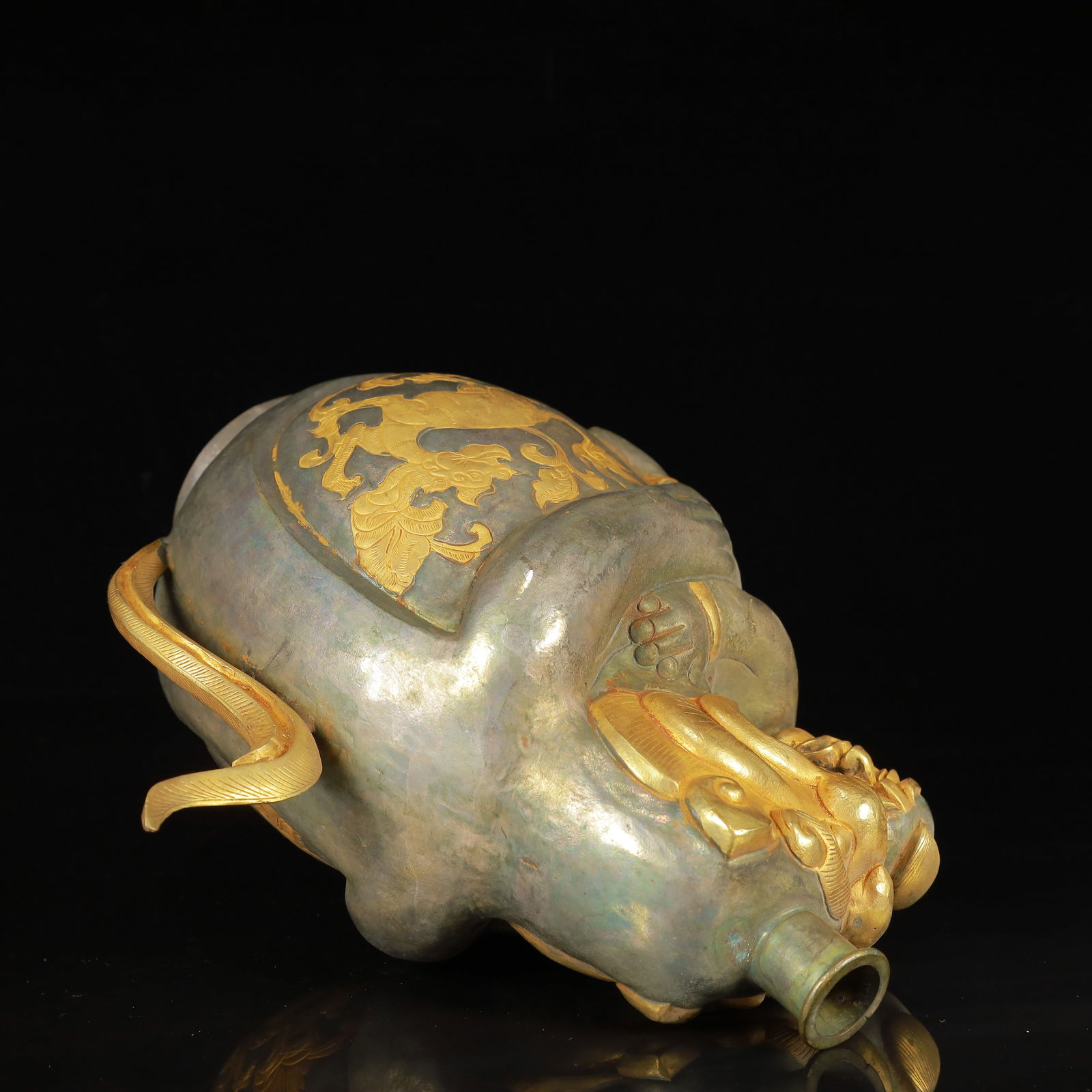 An Exquisite Gilt Silver Auspicious Beast Pattern Figure Pot - 14