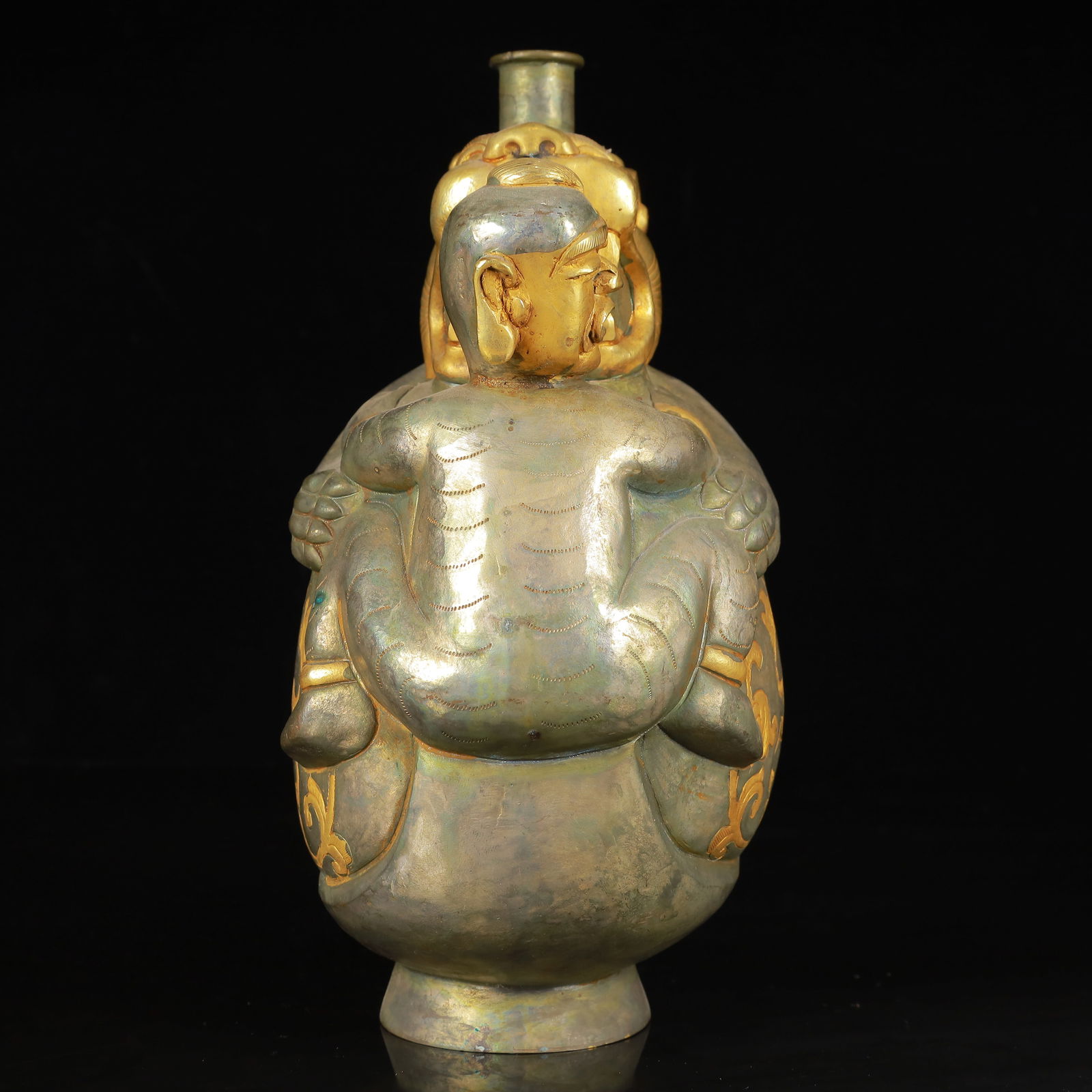 An Exquisite Gilt Silver Auspicious Beast Pattern Figure Pot - 6