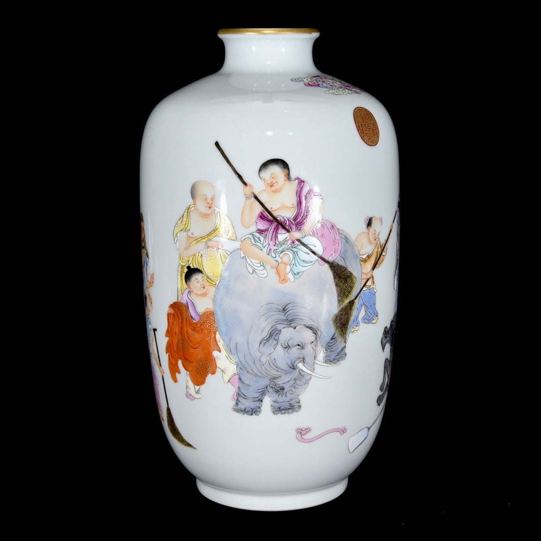 A Rare Enamel Figure and Story Pattern Vase,with Poem (1 of 9)