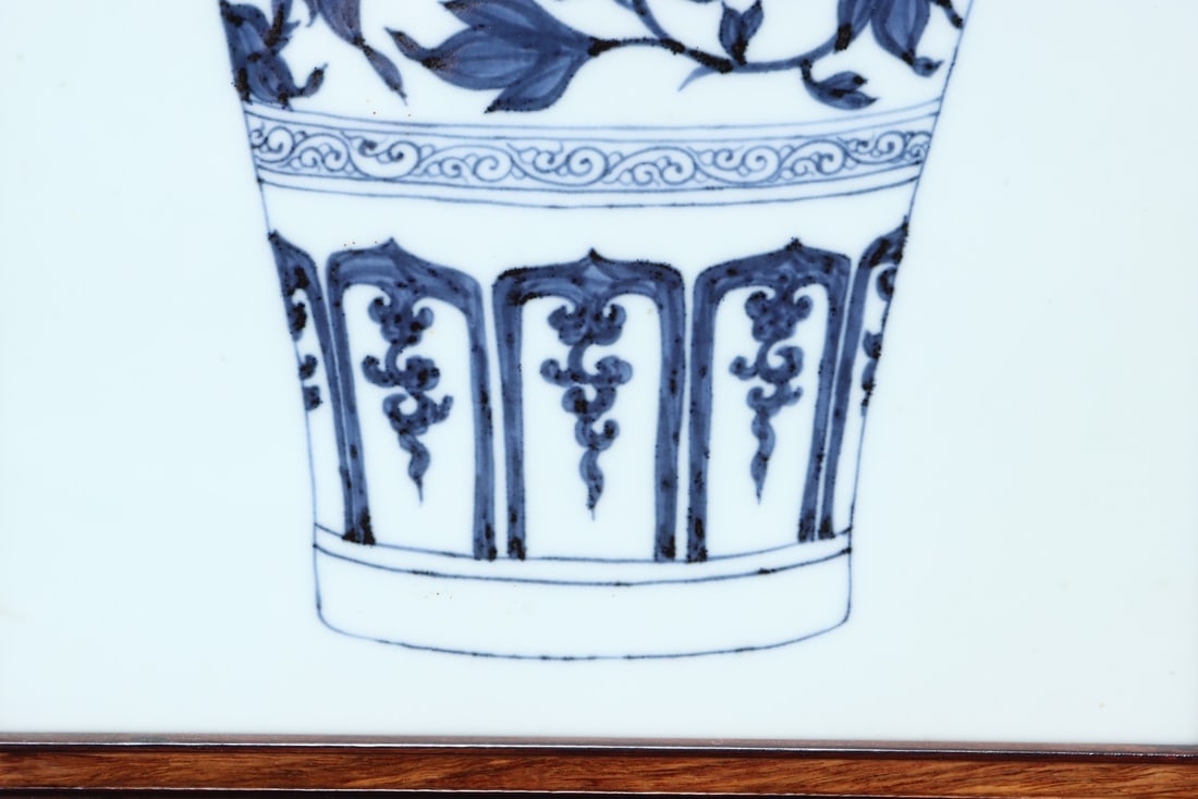 A Huge Blue and White Porcelain Pattern Table Screen - 5