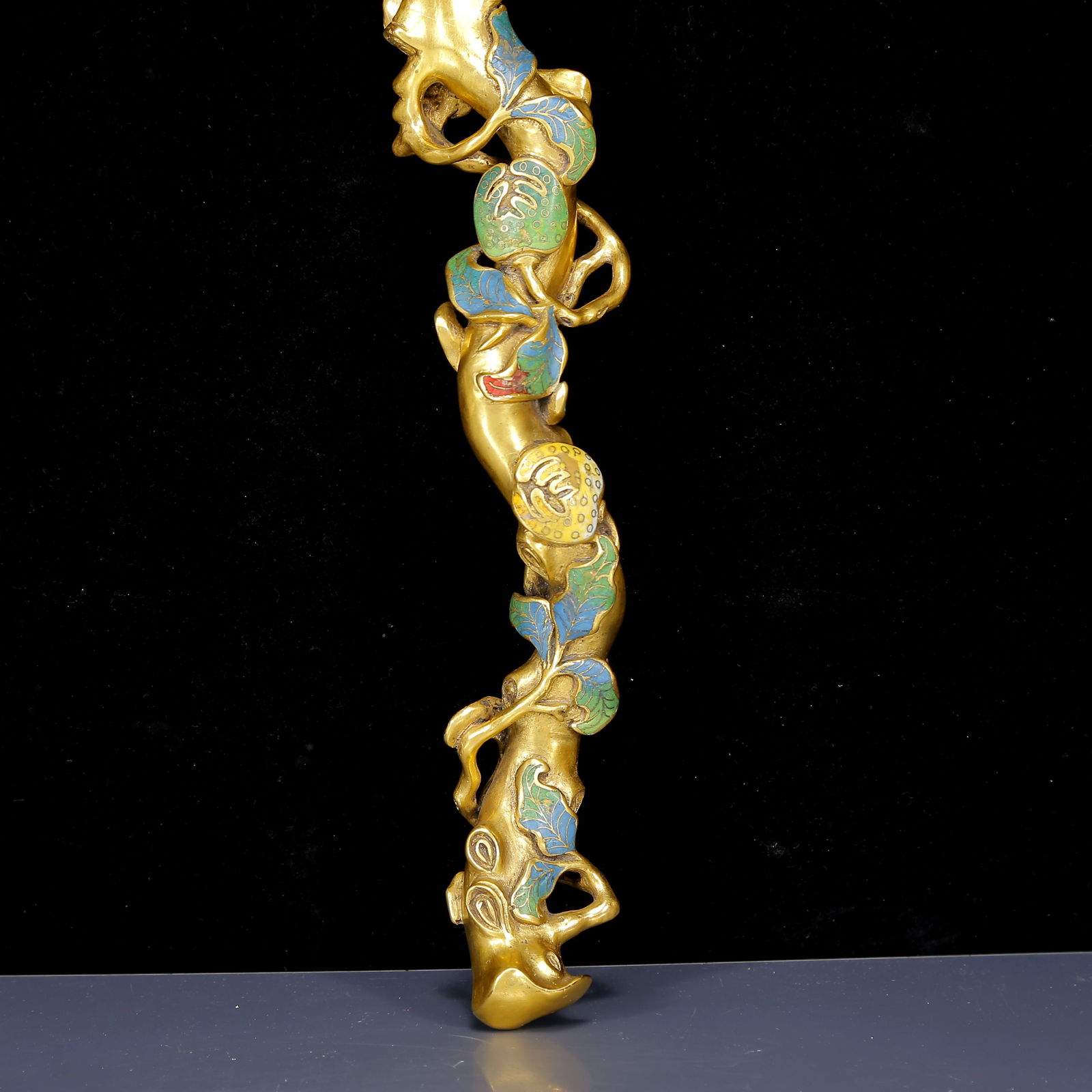 A Huge Cloisonne Bergamot Pattern Ruyi - 4