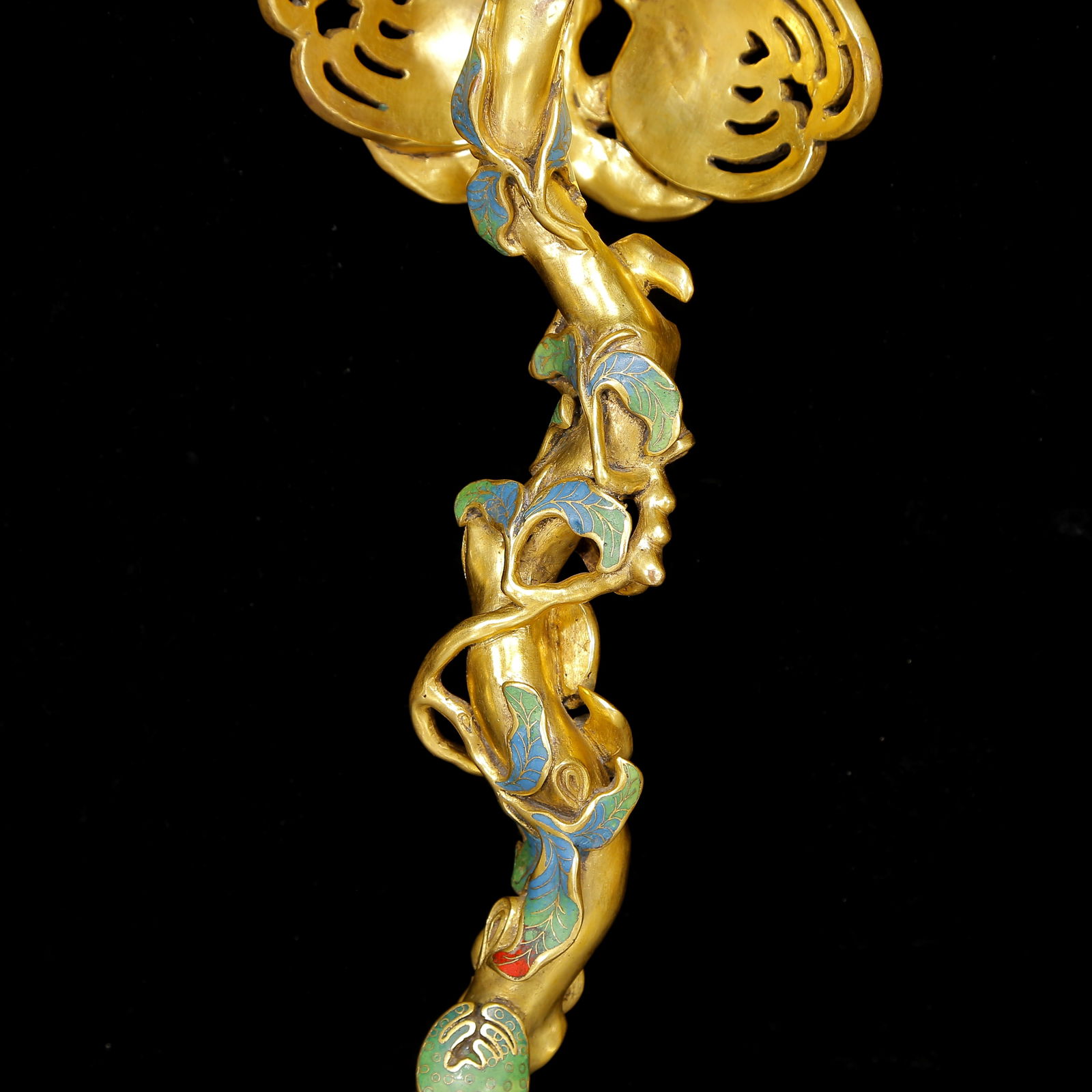 A Huge Cloisonne Bergamot Pattern Ruyi - 7