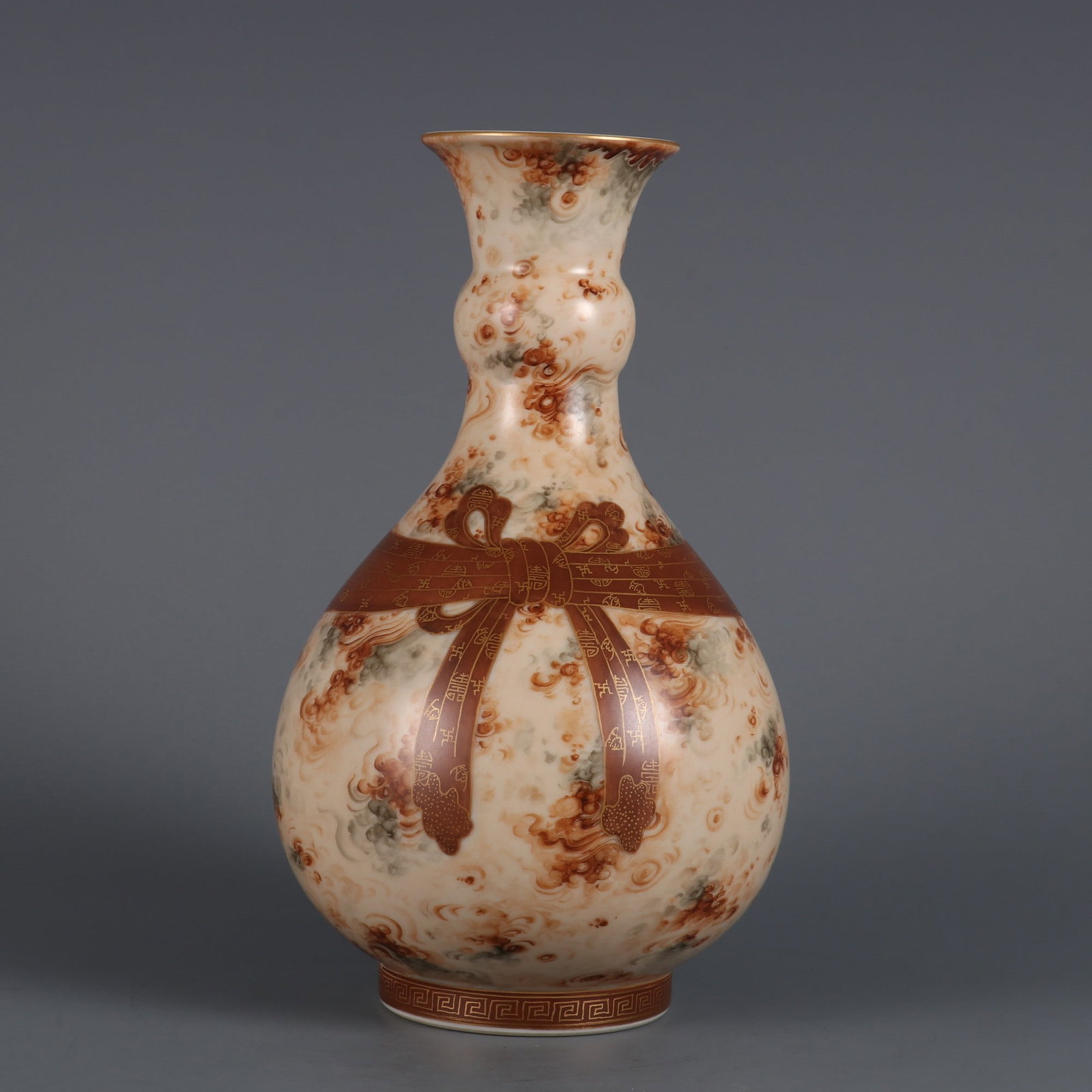 An Exquisite Marble Glazed Painted Gold Vase (1 of 9)