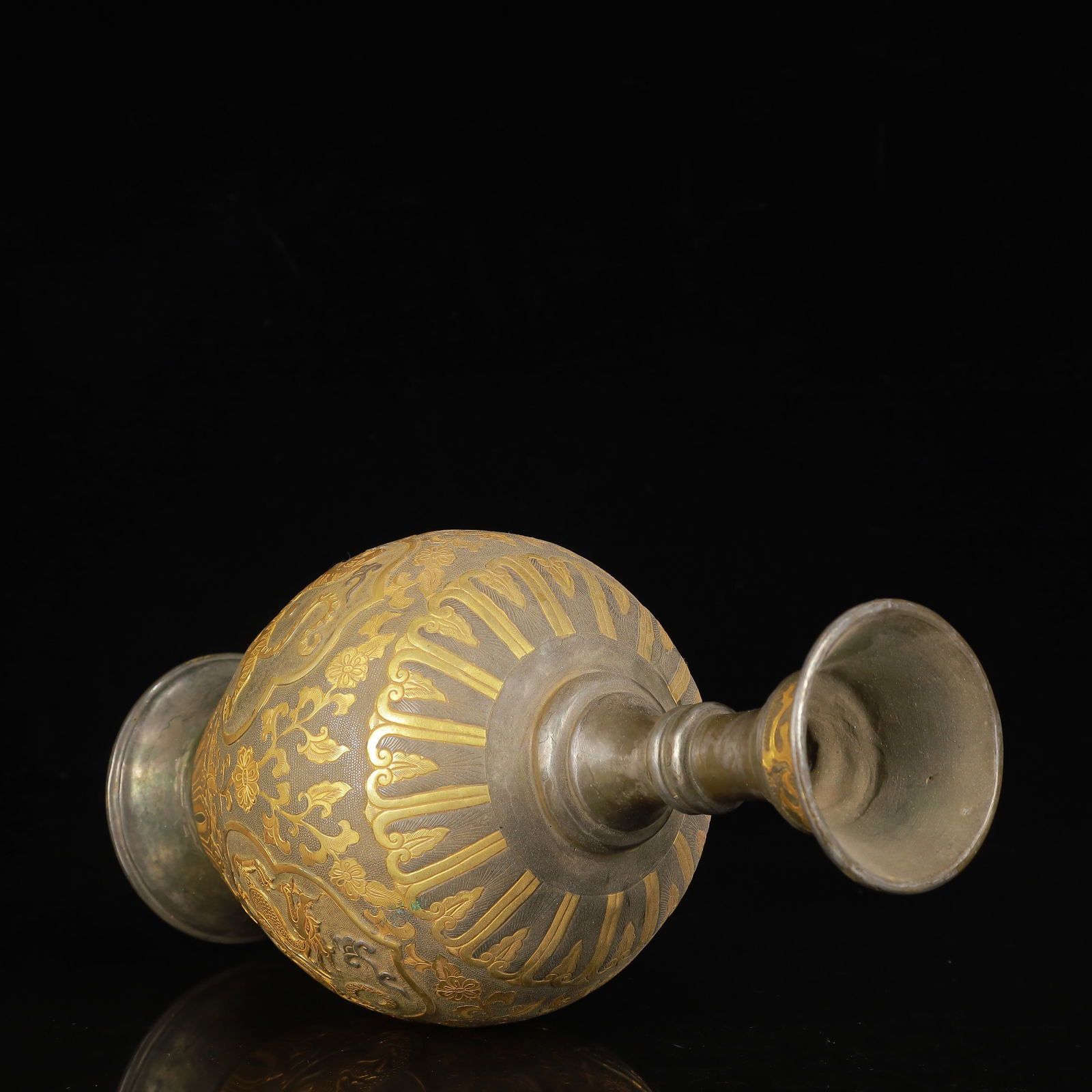 An Exquisite Gilt Silver Auspicious Beast Pattern Vase - 11