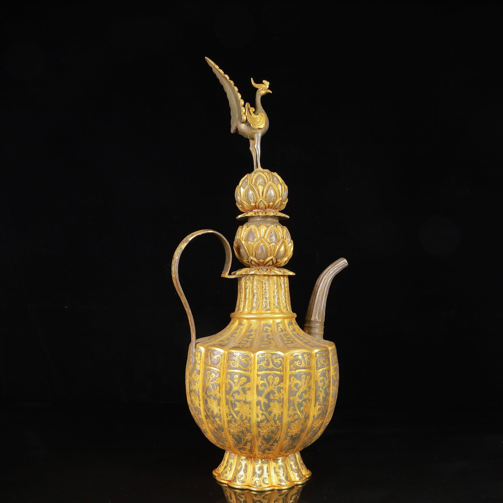 An Exquisite Gilt Silver Lotus Pattern Ewer - 7