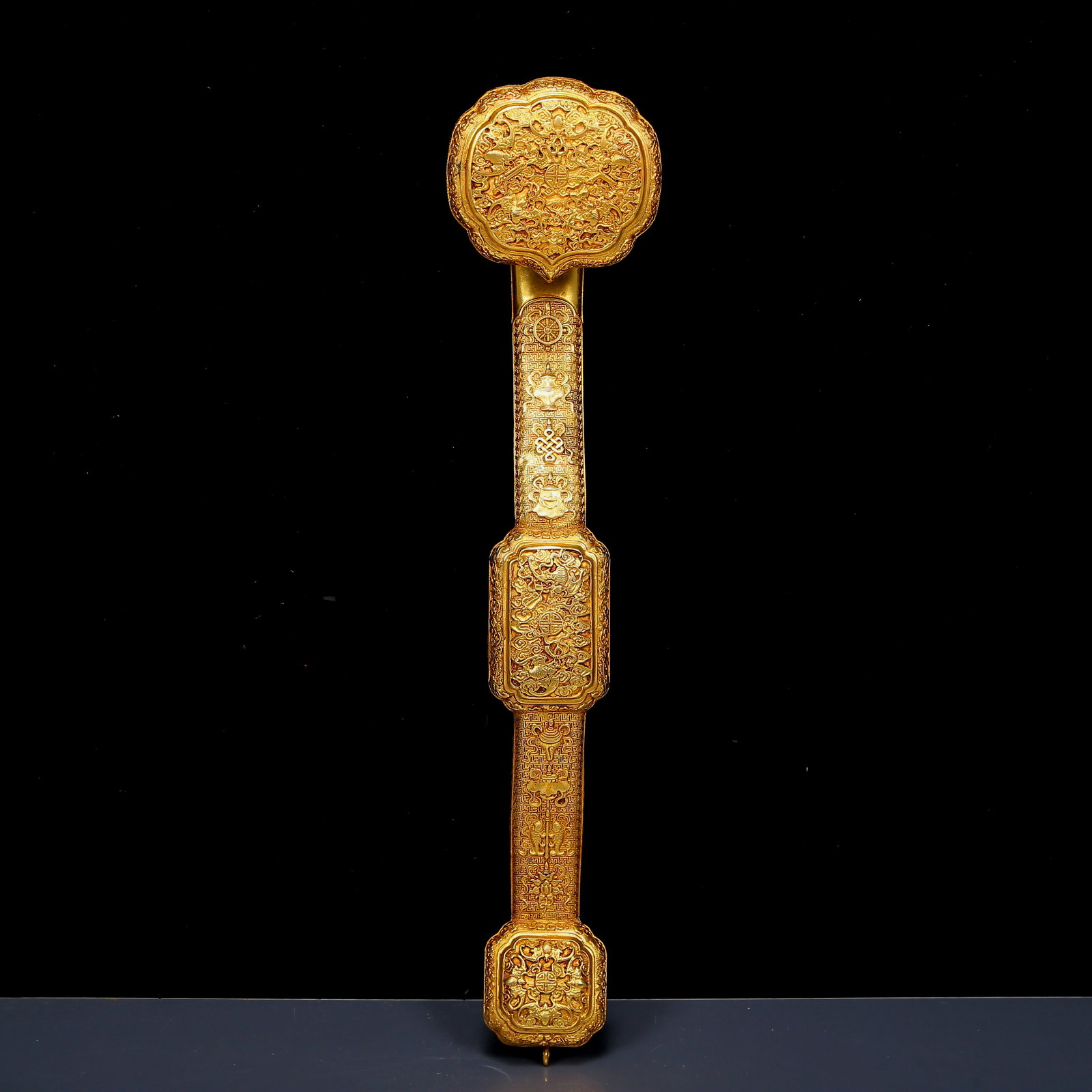 A Rare Gilt Bronze Eight Treasures Pattern Ruyi (1 of 6)
